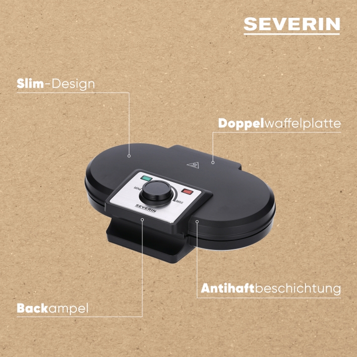 Severin Duo-Waffeleisen WA 2106 in Schwarz