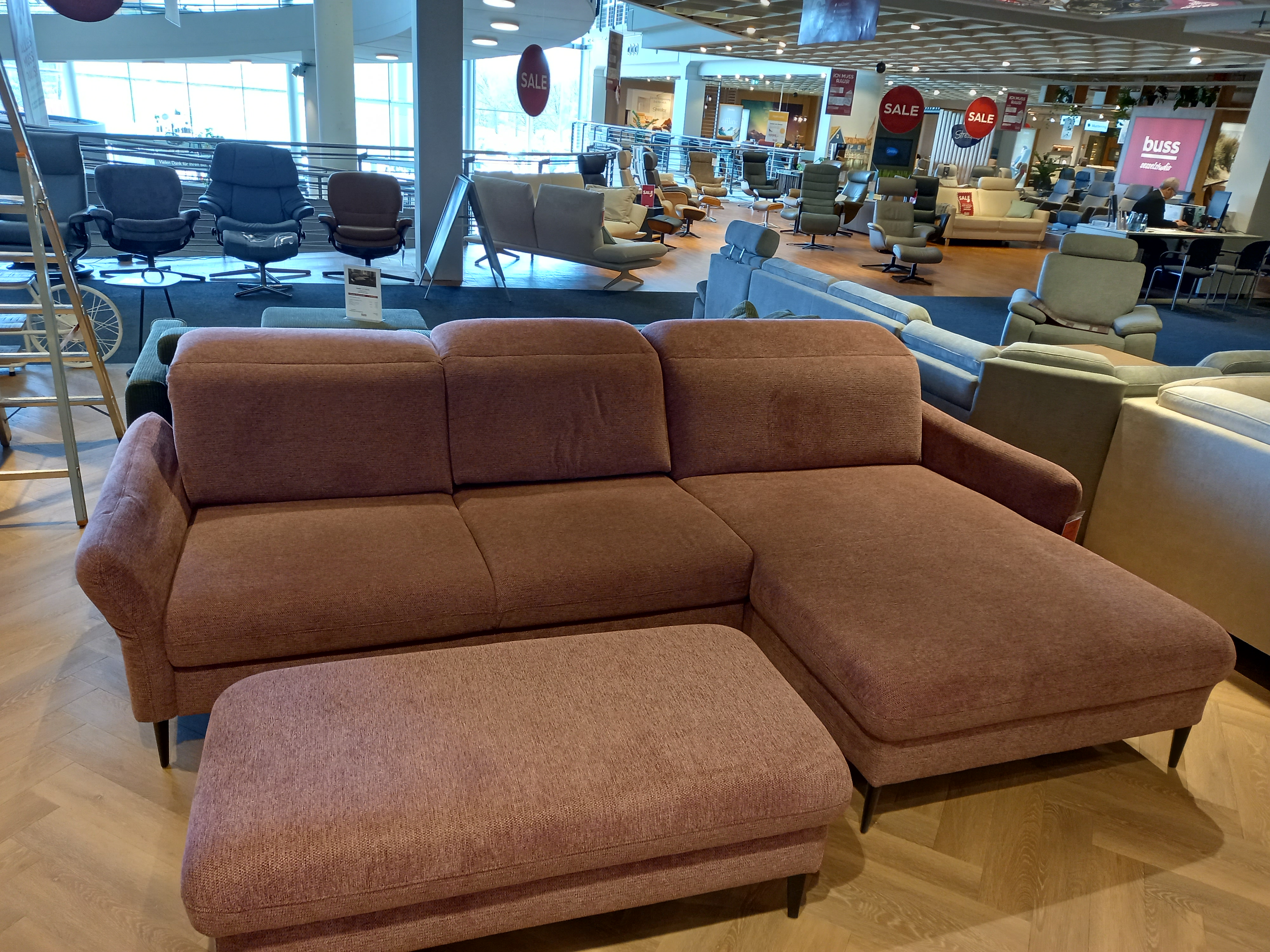 Modulmaster Polstergruppe in Stoff Famosa wine, Sofa, Ecksofa, Wohnzimmereinrichtung, Samtstoff, Rosa Rose