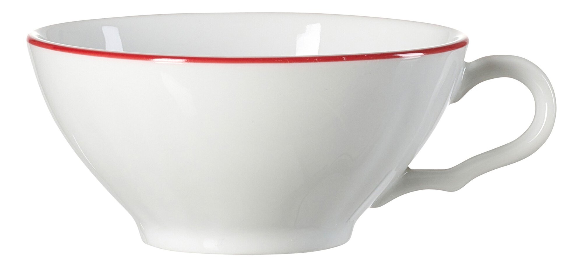 Ritzenhoff & Breker Tee-Obertasse OSTFRIESE 100ml aus Porzellan rot/weiß Ritzenhoff & Breker Tee-Obertasse OSTFRIESE 100ml aus Porzellan rot/weiß, Porzellan-Schale, weiß, roter Rand, Keramikschüssel, gebogener Griff