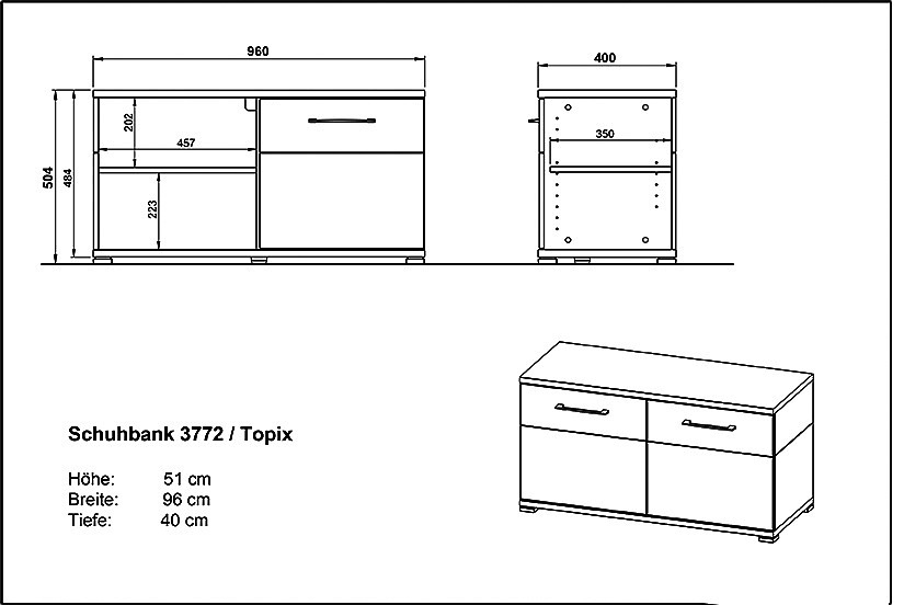 Germania Schuhbank GW-Topix in Farbe Lindberg-Eiche-Nachbildung Germania Schuhbank GW-Topix in Farbe Lindberg-Eiche-Nachbildung