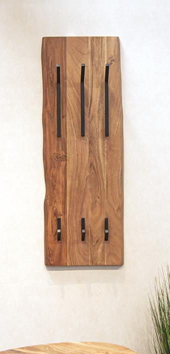 Wandgarderobe RIVERA in Metall schwarz