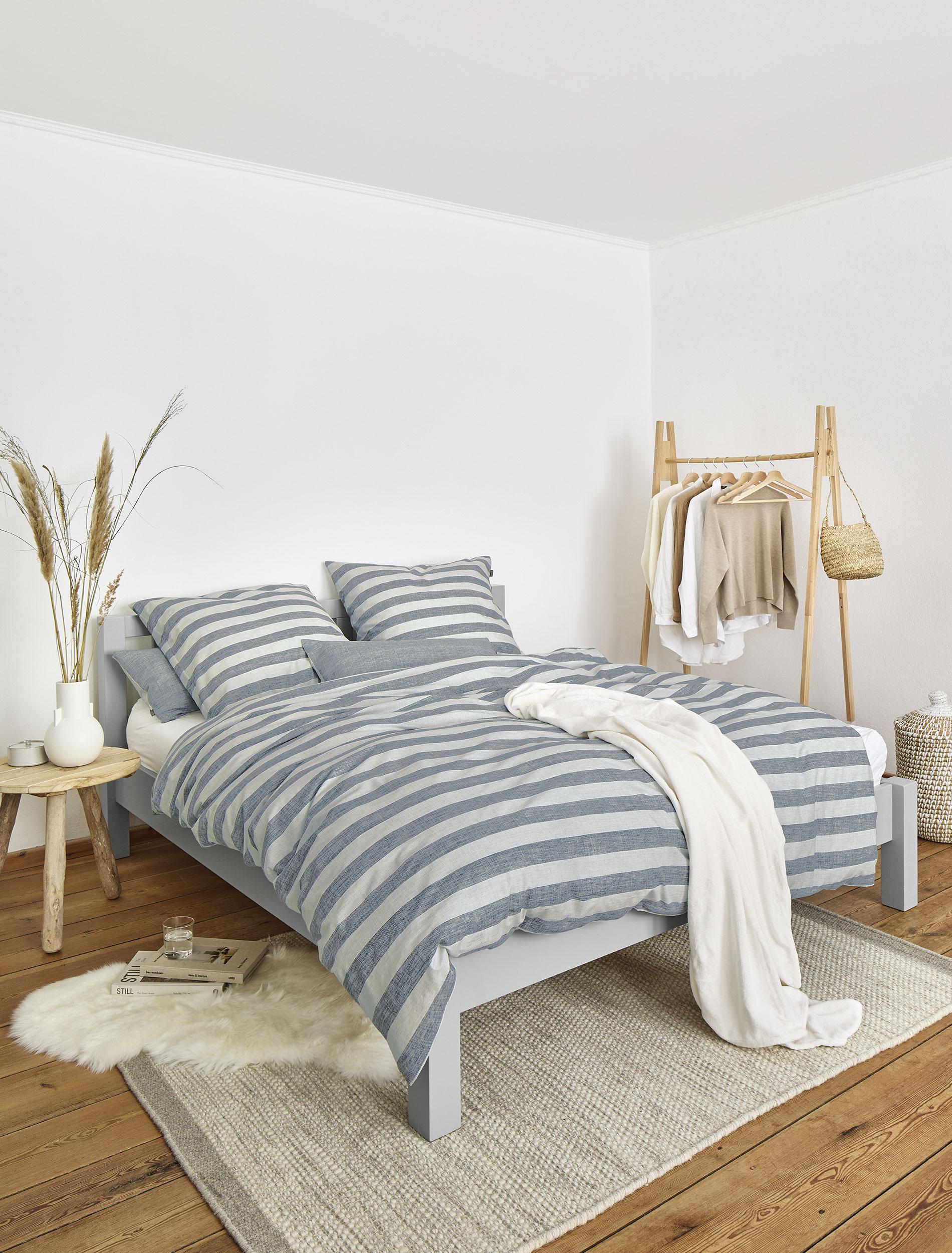 Irisette Mako-Satin Bettwäsche WAVE-HK ca. 135x200cm in Farbe blau, Moebel, Inneneinrichtung, Bett, Handtasche, Innenarchitektur
