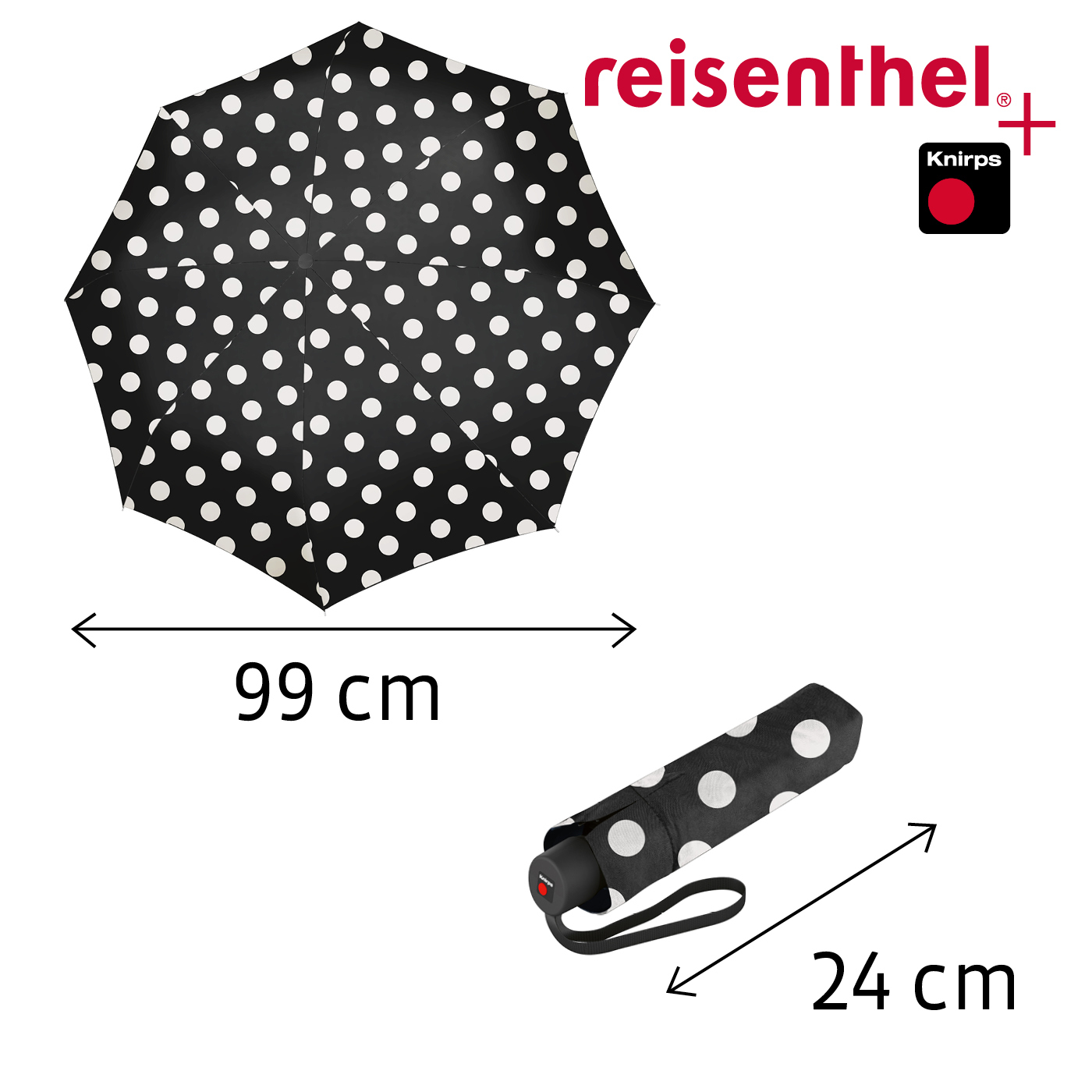 Reisenthel UMBRELLA POCKET CLASSIC in Farbe dots white