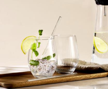 Ritzenhoff & Breker Party-Set 8-tlg. klar SPRITZ ca. 10x12x14 cm in 4 Longdrinkgläser,4 Trinkhalme, Glas, Wasserglas, Zitrone, Minze, Karaffe