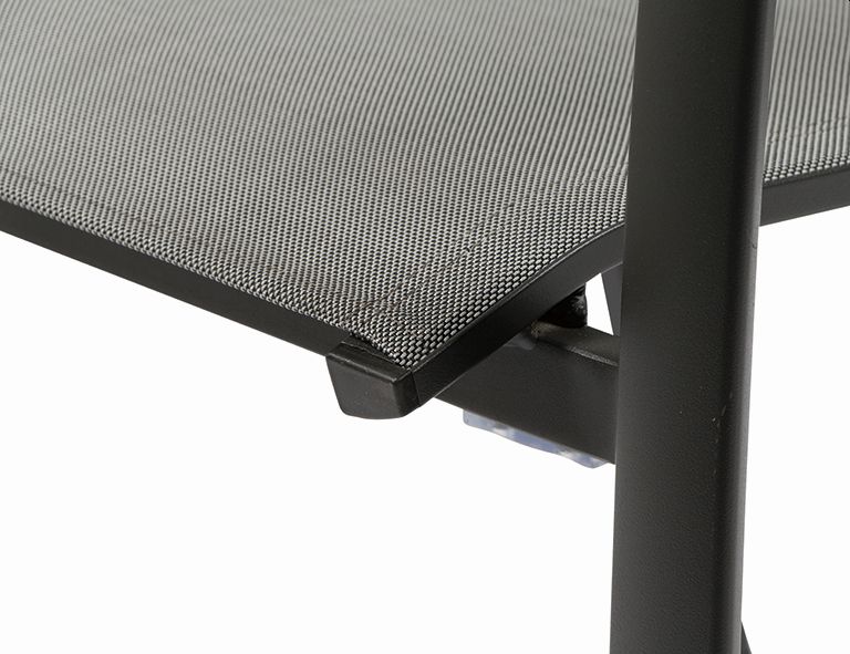 Stapelsessel VELIA ca.L61,5 H87 B56 cm in Ranotex Gewebe schwarz/grau, Moebel, Tabelle