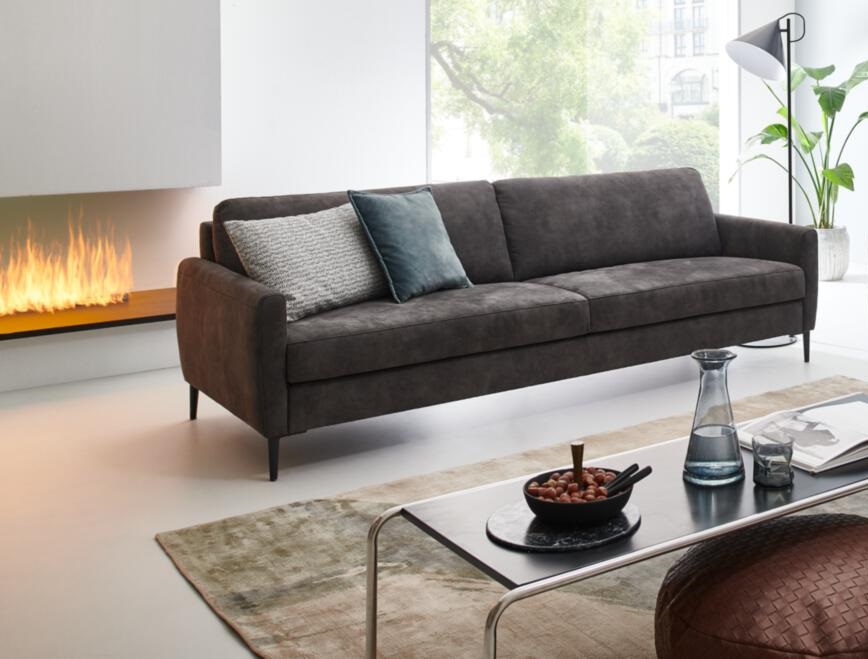 W. Schillig Sofa 2-sitzig groß ALEXX ca. 224cm in Stoff anthrazit