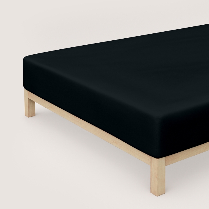 Schlafgut Pure Boxspring Spannbettlaken ca. 180x200-200x220cm in Farbe Off-Black