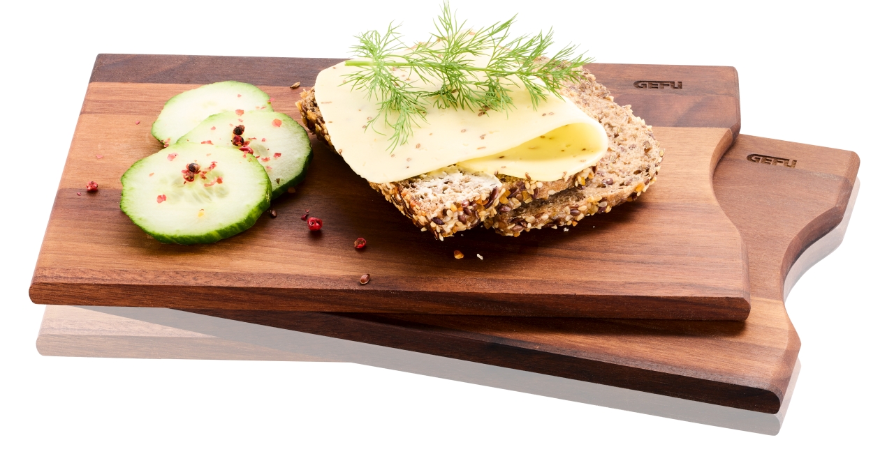 GEFU Frühstücksbrettchen 2er-Set ENNO ca. B24 H1,1 T14,5 cm in 2 Stück, Walnussholz