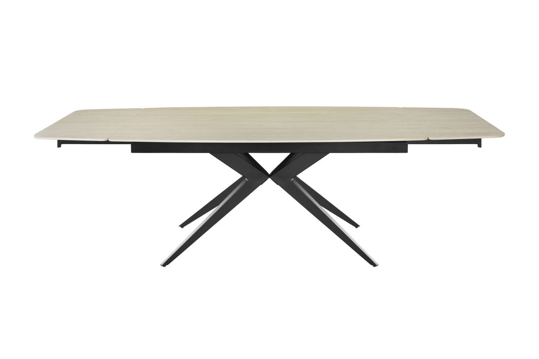 Hela Auszugstisch LIXA T ca. B160 H76 T90 cm in Platte Sintered Stone beige Hela Auszugstisch LIXA T ca. B160 H76 T90 cm in Platte Sintered Stone beige, Esstisch, Ausziehbar, Holztisch, Metallgestell, Skandinavisch