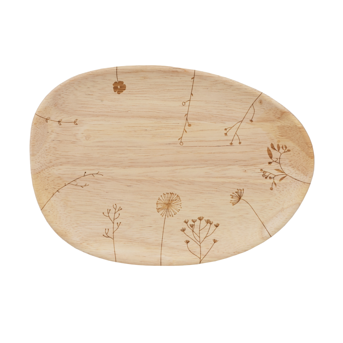 Tablett Wunderland Blumenwiese Tablett Wunderland Blumenwiese, fern-ornament, holz, schneidebrett, organisch, pflanzenmuster