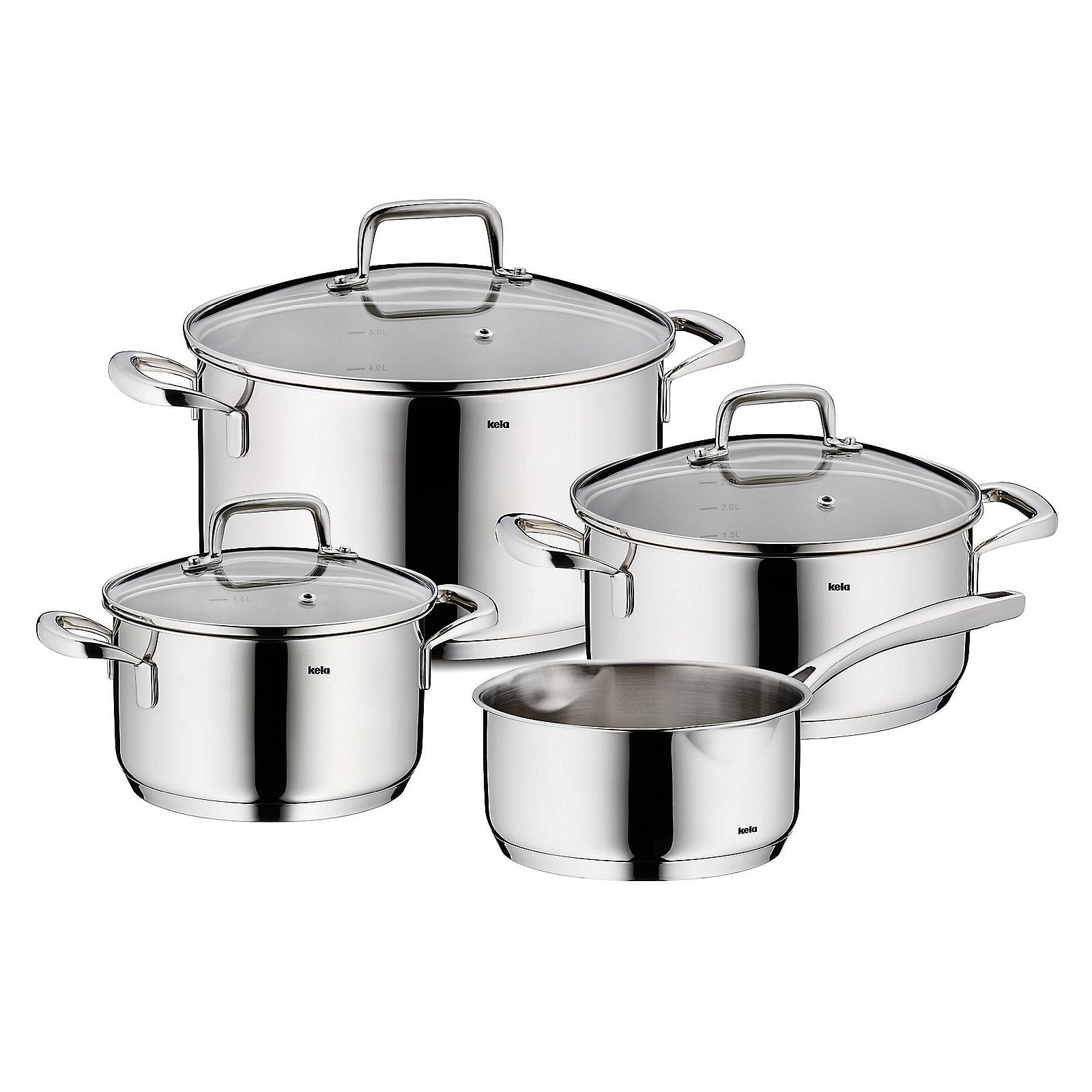 Kela Kochtopf-Set FLAVORIA in silber glänzend, Kochgeschirr, Topf, Kochtopf, Essen