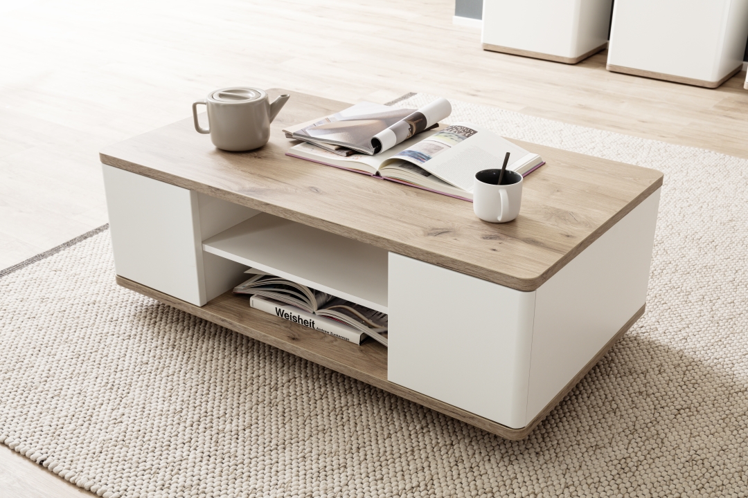 MCA Furniture Couchtisch PALERMO in Softwhite tiefgezogen