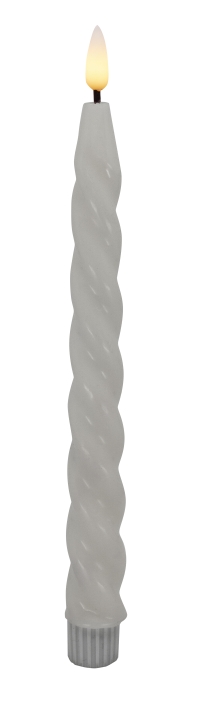 L.C. Wholesaler LED-Dinnerkerze 2er-Set WINTER ca. Ø 2,2, H 17,5cm in white smooth, 2.2x17.5cm