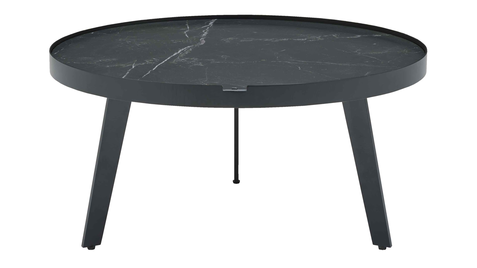 Interliving Couchtisch IL 6217 Ø ca. 70cm in Keramik Marmoroptik Marquina