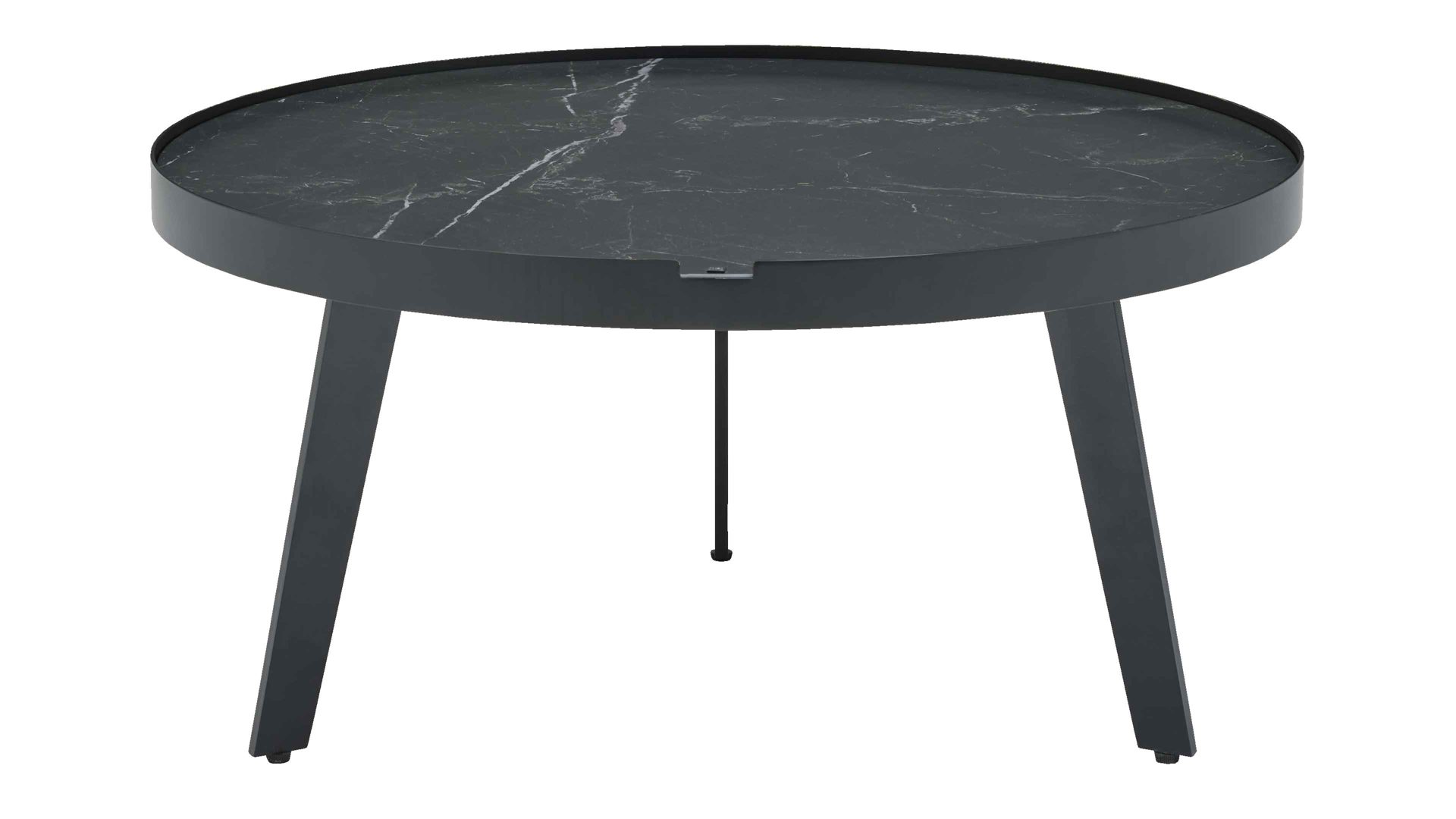 Interliving Couchtisch IL 6217 Ø ca. 70cm in Keramik Marmoroptik Marquina, Moebel, Tabelle, Kaffeetisch