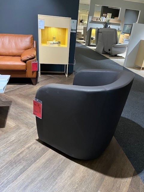 Erpo Sessel ERPO CLASSICS CL132 ca. B75 H76 T76 cm in Leder 43.090 dunkelbraun PG I, Sessel, Sessel aus Leder, runde Armlehne, schwarz, Wohnzimmermöbel