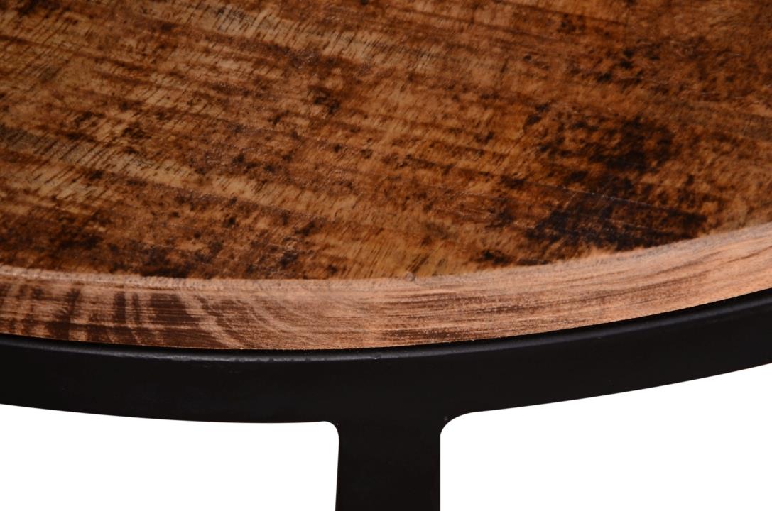 Direct 4 Home Couchtisch 2er SetIron ca. 58 / 42 cm Durchmesser in Massivholz natur