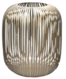 Fynch-Hatton Laterne LIG in Farbe toffee, Vase, Metall, Kupferton, gerippt, runde Form