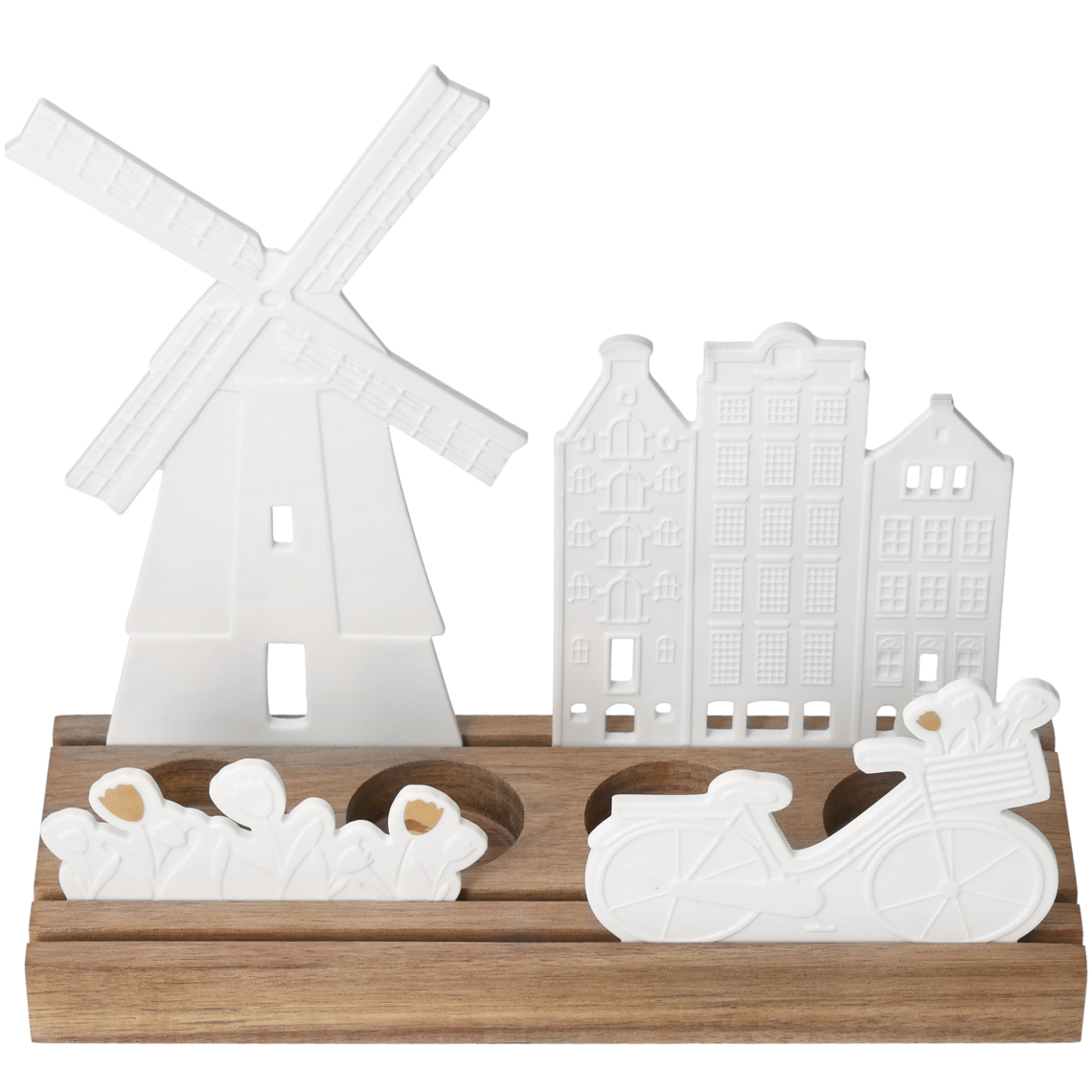 Räder Lichtobjekt Landsilhouette "Niederlande" Räder Lichtobjekt Landsilhouette "Niederlande", Windmühle, Stadtansicht, Holzständer, Dekoration, Bauernhaus