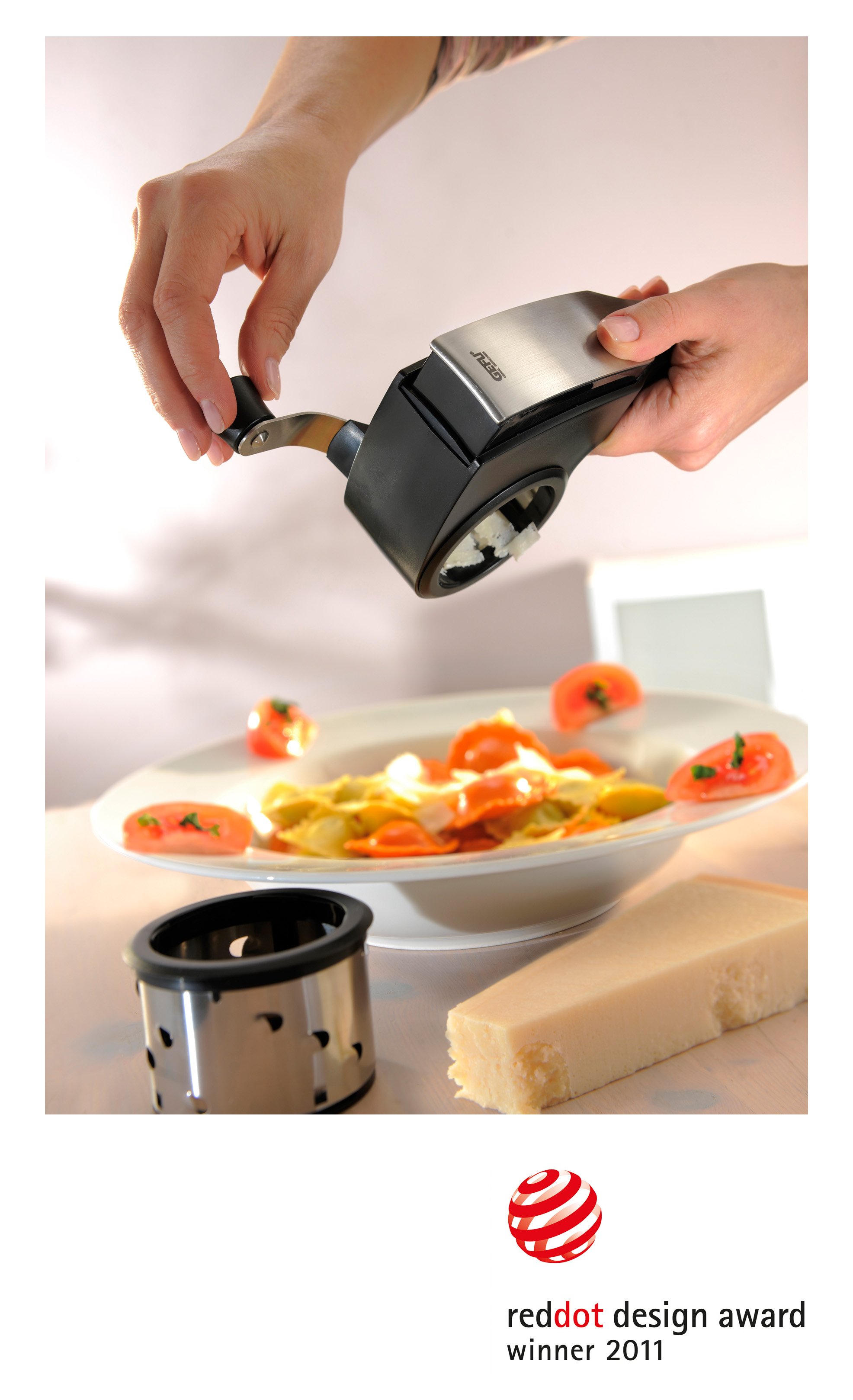 GEFU Trommelreibe Pecorino schwarz/silber