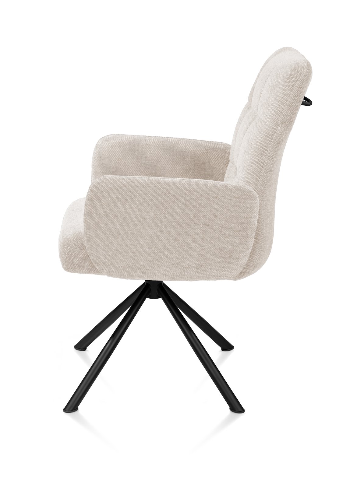  // Stoff Livigno creme // Gestell schwarz, drehbar // mit Griff // ca. B61 H93 T67 cm // Taschenfederung, Stuhl, Sessel, Bezug, Wippfuß, Vierbeiniger Sockel