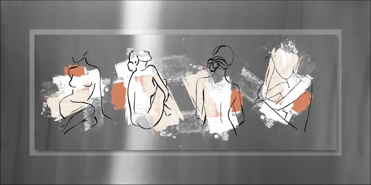 ProArt Double-Alu -Dibond bedruckt mit Aufsatz aus Dibond 100x50cm Figure Lines VIII