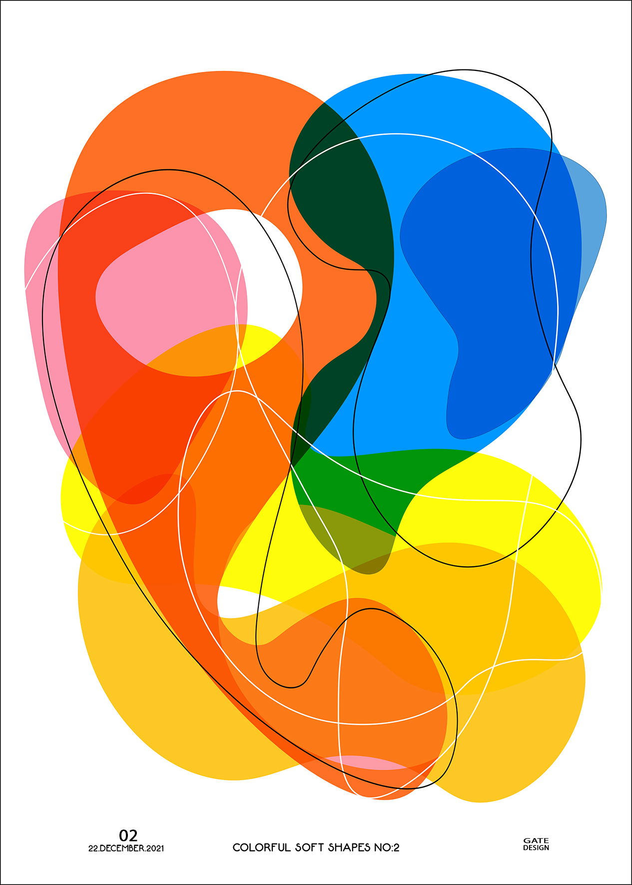 ProArt Alu-Art 70x100cm Colorful Soft Shapes II