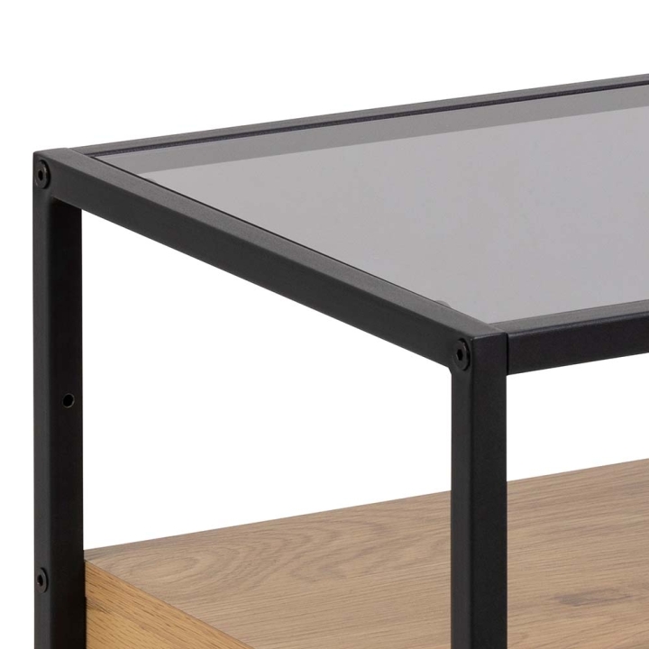 Actona Nachttisch RANDOLF in Melamin Wildeiche matt/Metall schwarz