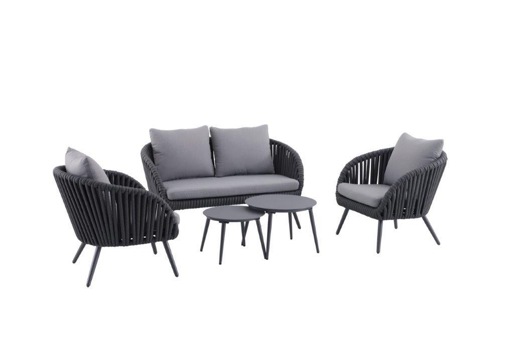 MWH Lounge Set CORDO 5-teilig in Farbe Mattgrau MWH Lounge Set CORDO 5-teilig in Farbe Mattgrau, Kissen, Stuhl, Mobiliar, Couch, Tabelle