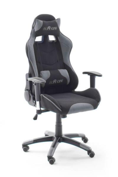 MCA Furniture Chefsessel MC RACING in Stoff schwarz-grau MCA Furniture Chefsessel MC RACING in Stoff schwarz-grau, Gamingstuhl, Rocker-Verstellung, Schwerlast-Anti-Rutsch, Sessel mit Armlehnen, Kunstleder