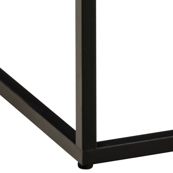 Actona Couchtisch BAROSSA ca. 60x60cm in Marmor Marquina schwarz/schwarz matt