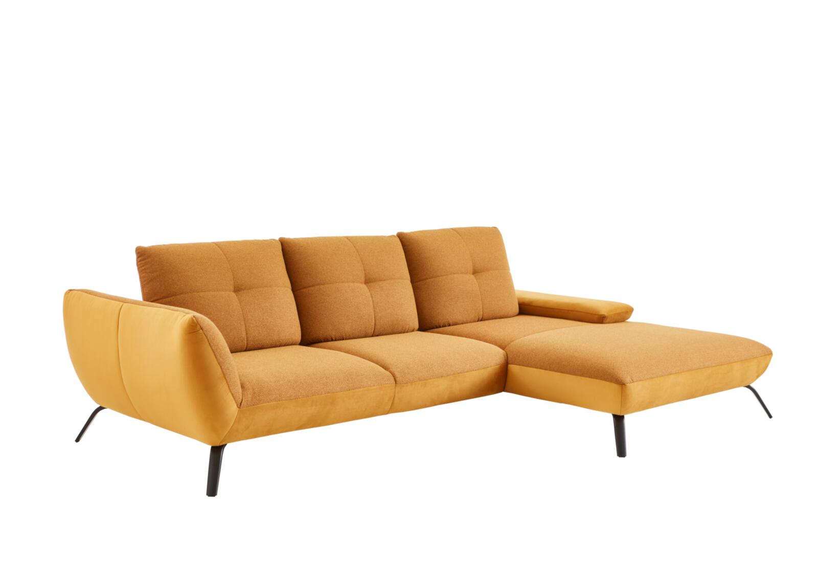 Poco Polstereckgruppe Dover XC ca. 301x191 Gelb Poco Wohnlanschaft Dover XC ca. 301 x 191 cm in Sitz Stoff Portofino Mustard/Korpus Stoff Riviera gold, Couch, Mobiliar, Kissen, Dekoration für Zuhause, Stuhl