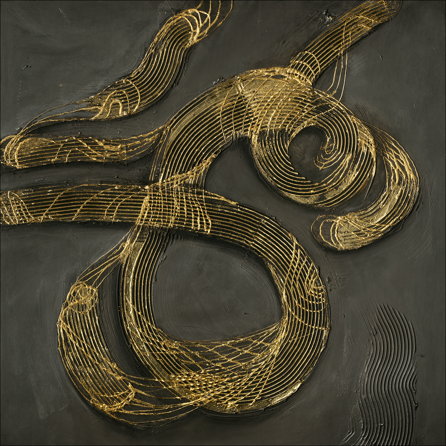 ProArt Handpainting 100x100cm Golden Lines I ProArt Handpainting 100x100cm Golden Lines I