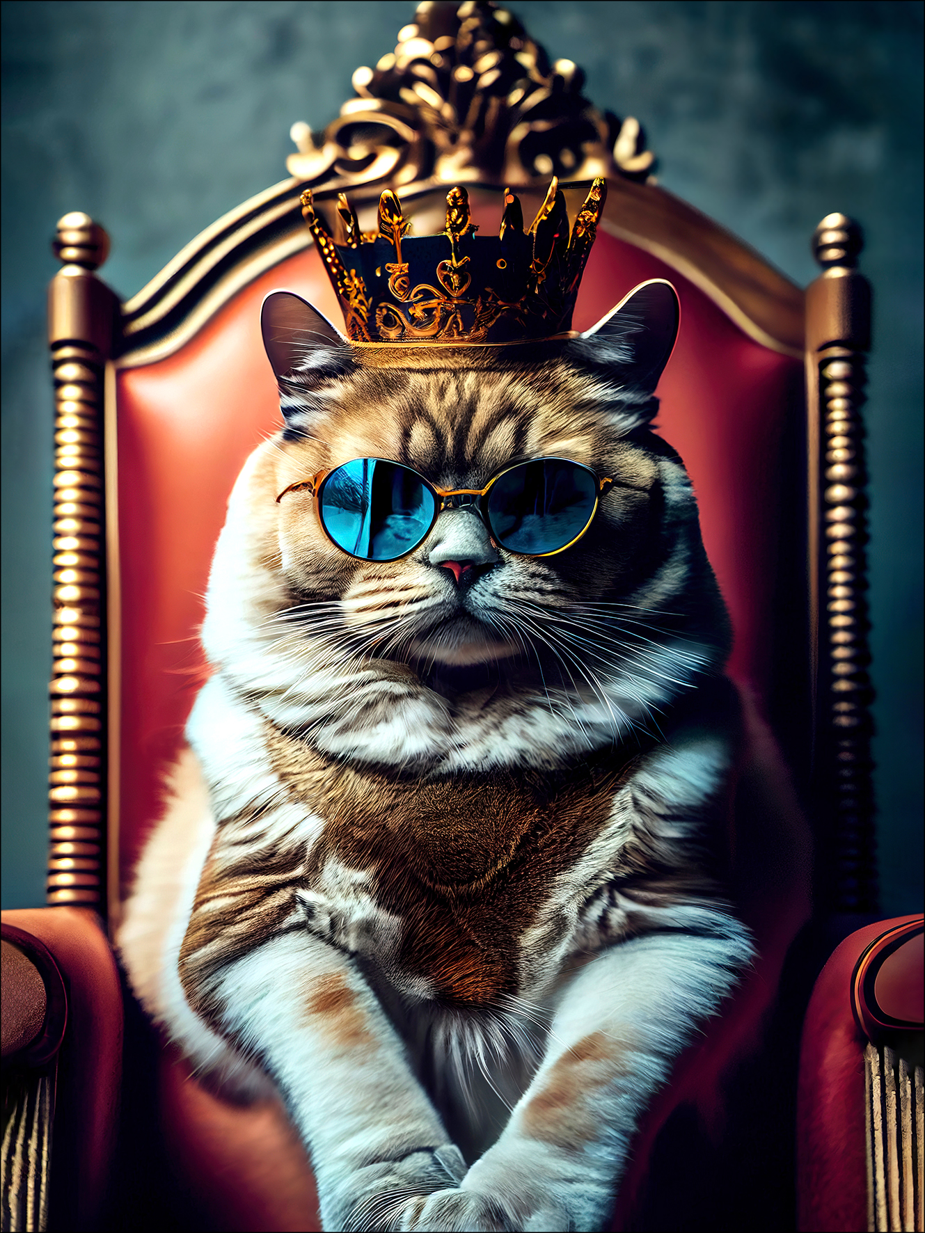 PRO ART Canvas-Art Junges Wohnen 80x60cm The Cat Is The King
