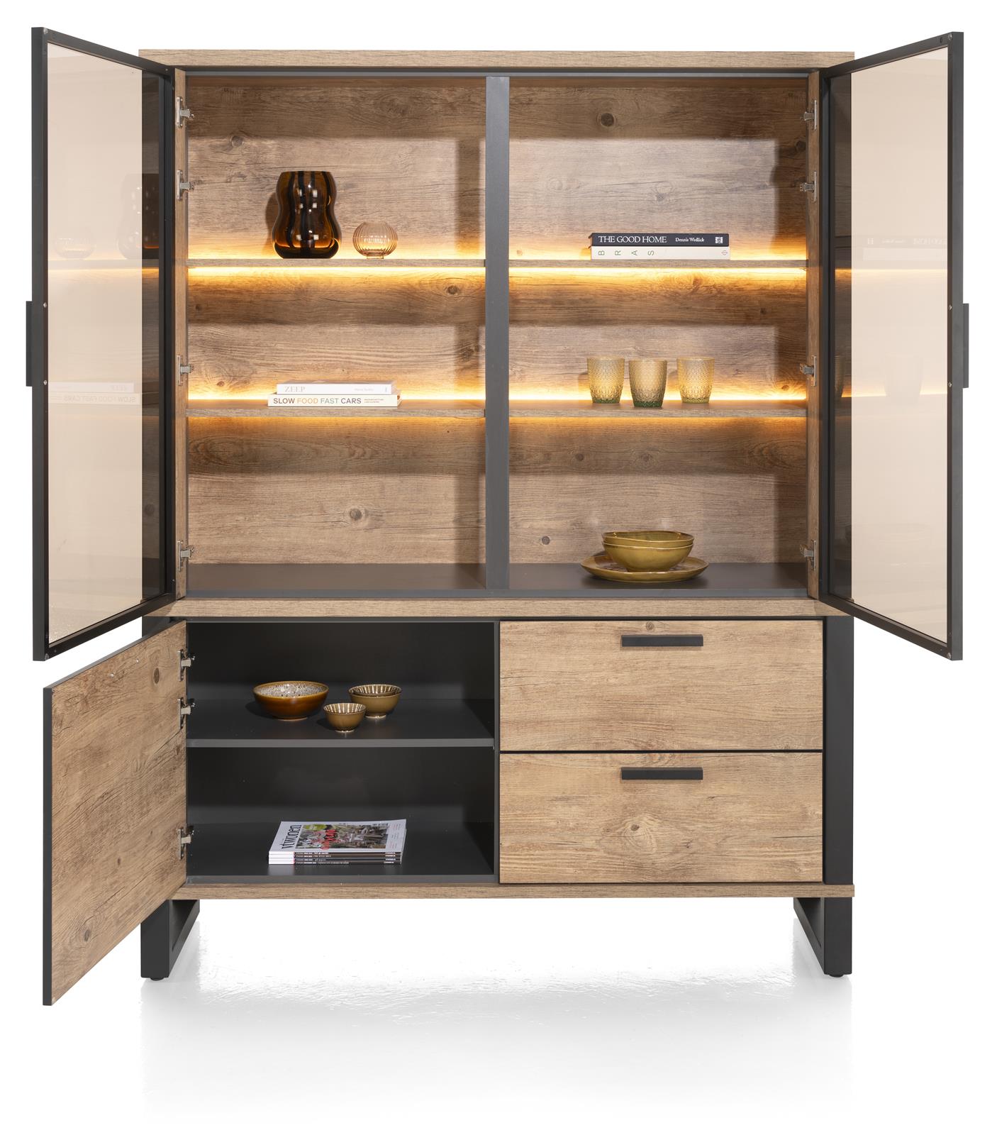 Buffet ca. B150 H195 T42 cm in barnwood, finishing