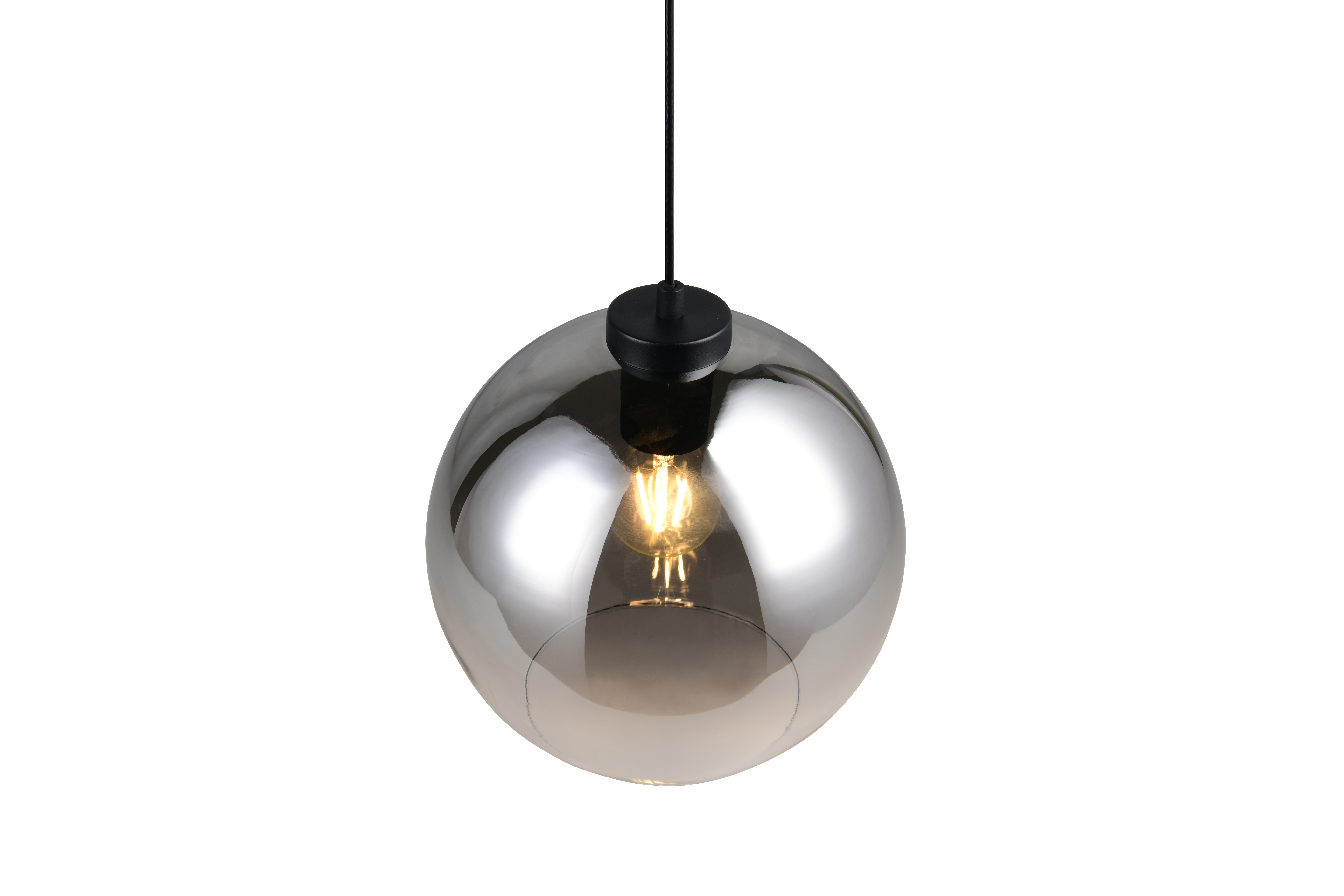 Reality Leuchten Pendelleuchte LIORA in rauchfbg., Glas rauchfbg., Licht