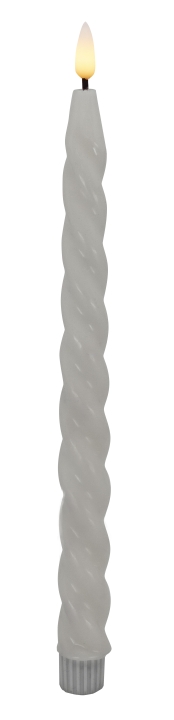 L.C. Wholesaler LED-Dinnerkerze 2er-Set WINTER ca. Ø 2,2, H 26,5cm in white smooth, 2.2x26.5cm