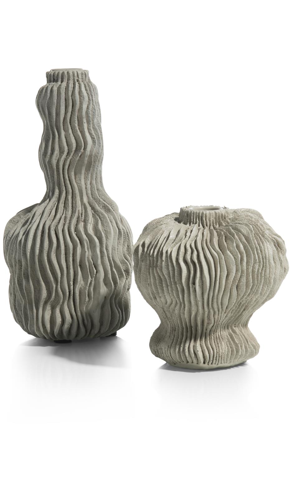 Coco Maison Kerzenhalter LOKI ca. B13 H12 T13 cm in Polyresin/Stein grau