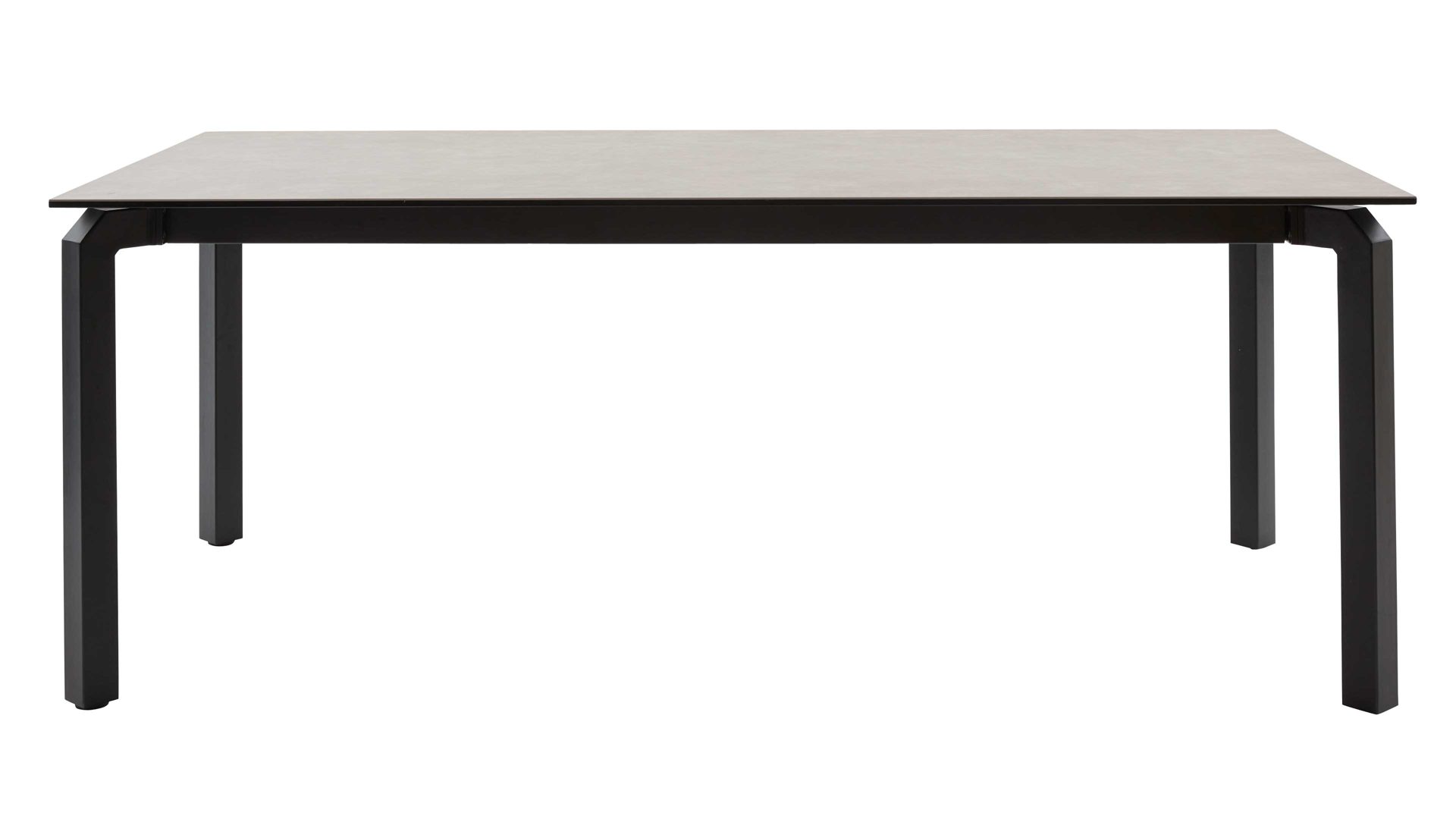 Interliving Esstisch IL5111, Oberteil Glas-Keramik grey, 4-Fuß-Gestell schwarz, Frontslide mit einer Falteinlage 80 cm, ca. 200 (280) x 100 cm