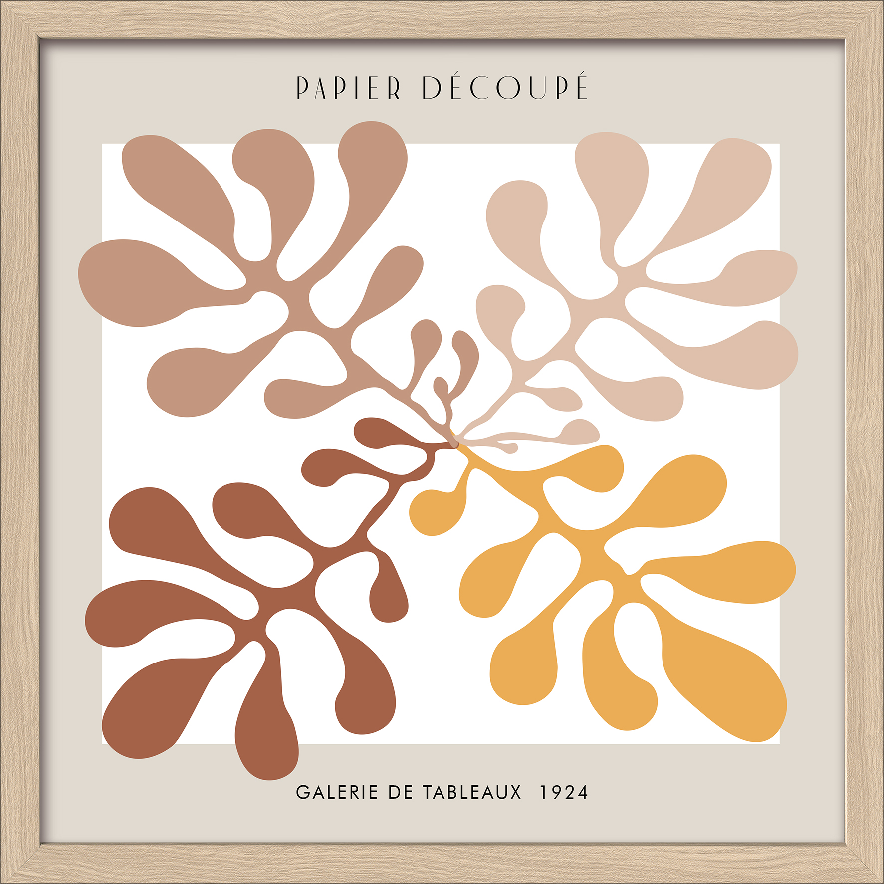 ProArt Framed-Art Slim Scandic 33x33cm Alternate Leaves I ProArt Framed-Art Slim Scandic 33x33cm Alternate Leaves I