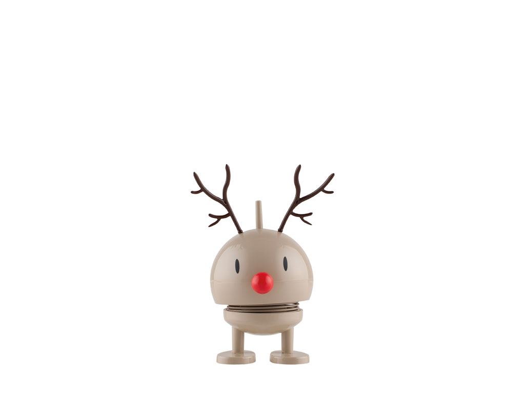 Hoptimist Hoptimist Hoptimist Kunststoff Braun, holzfigur, reindeer, holzdeko, kugelkopf, roter_nase