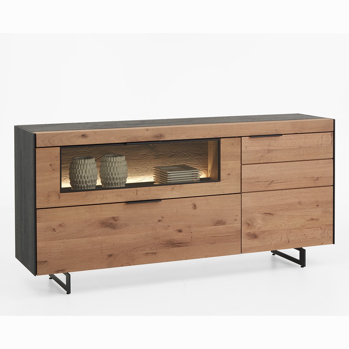 SCHÖNER WOHNEN-Kollektion Sideboard YORIS ca. 181x79x44cm in Korpus Eiche anthrazit SCHÖNER WOHNEN-Kollektion Sideboard YORIS ca. 181x79x44cm in Korpus Eiche anthrazit
