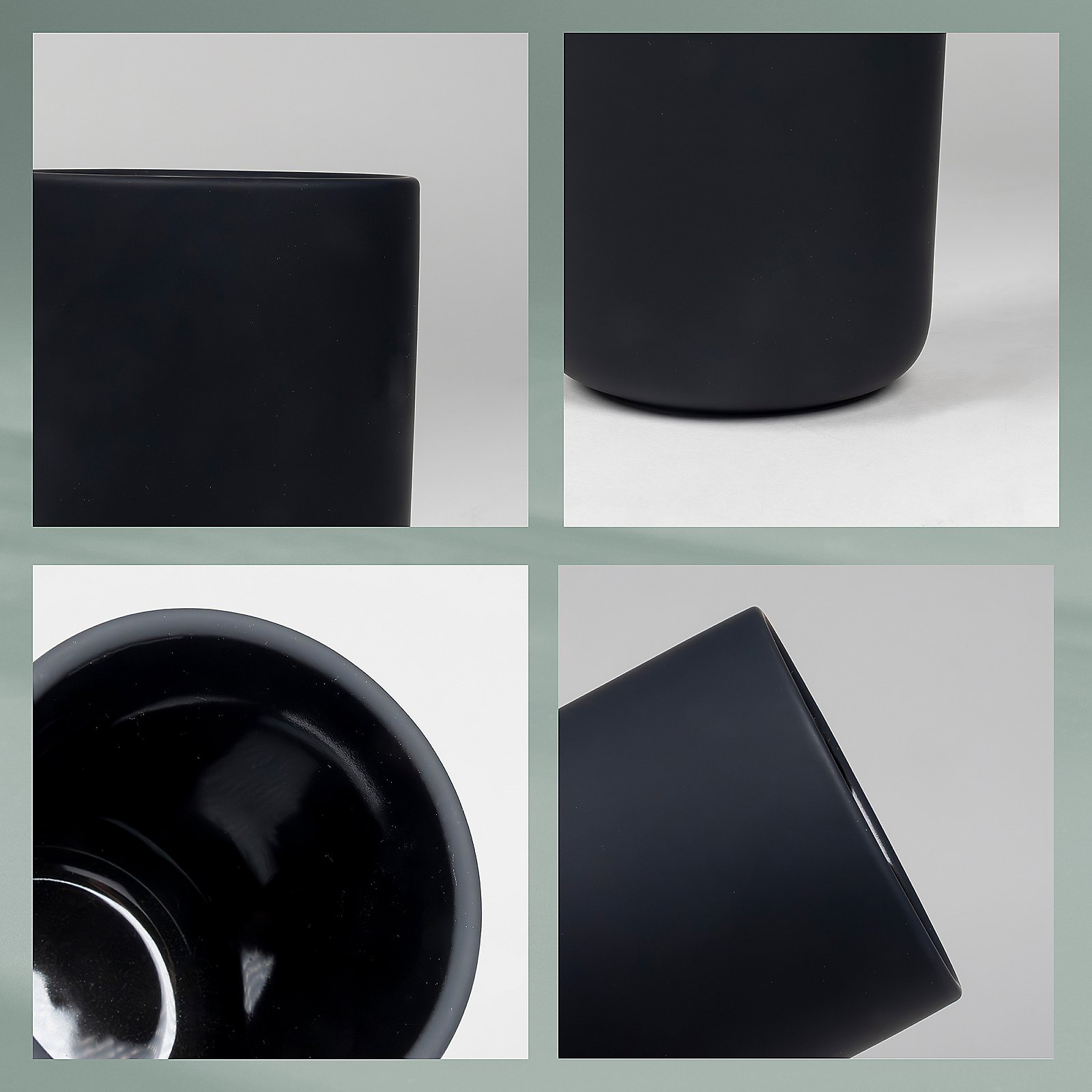 Kela Becher SANA in Farbe Schwarz, Schwarz, Vase, Keramik, Rund, Wulstiger Rand
