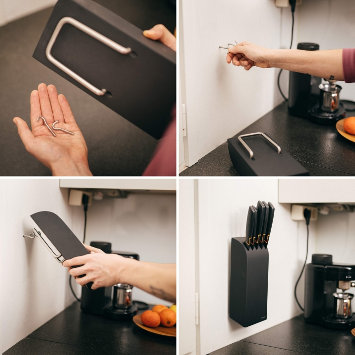 Fiskars Messerblock mit 5 Messern EDGE in Farbe Black