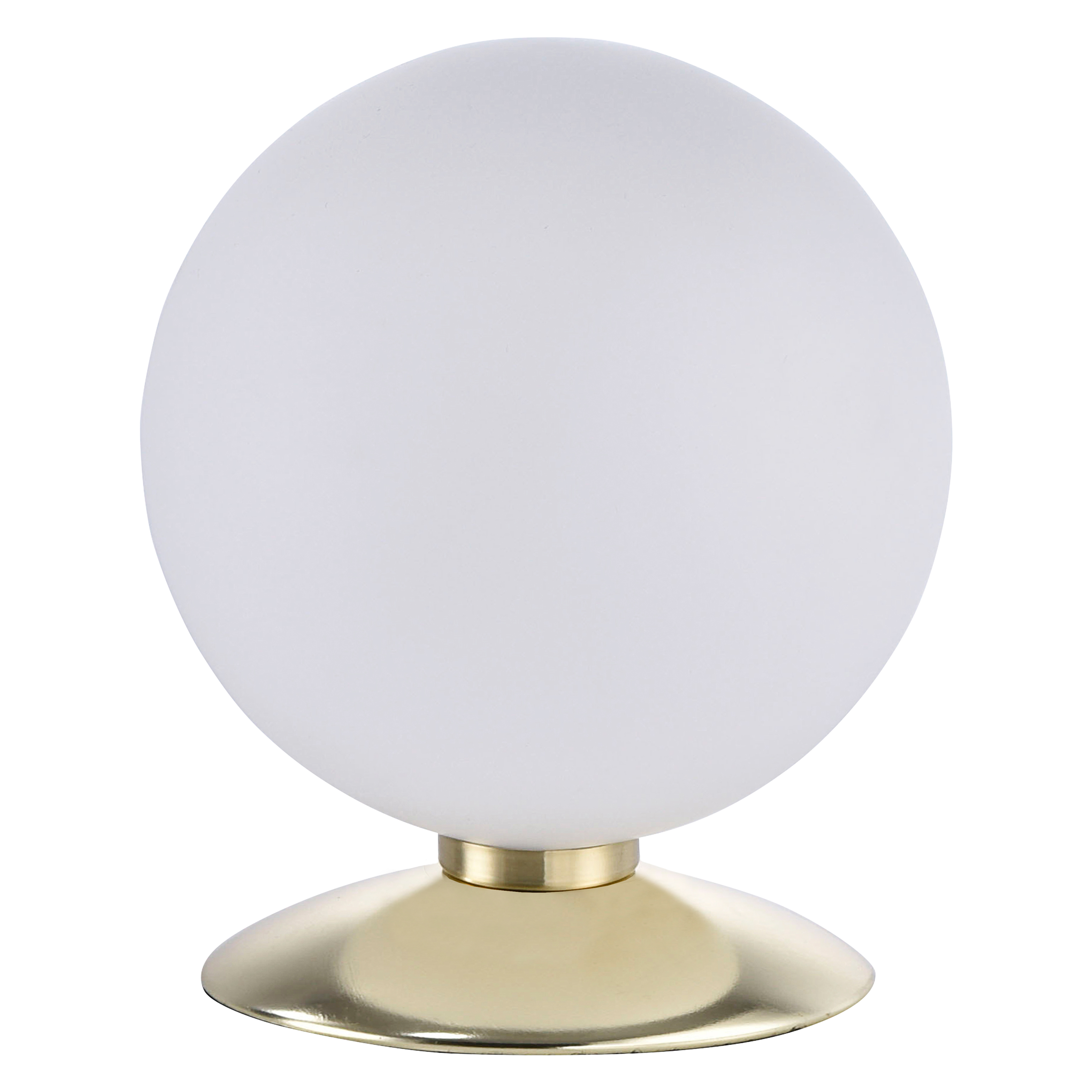 Paul Neuhaus LED-Tischleuchte BUBBA 1-flammig in Farbe messing matt, Globus, Kugel, weiße Kugel, runde Lampe?, Ball Centerpiece
