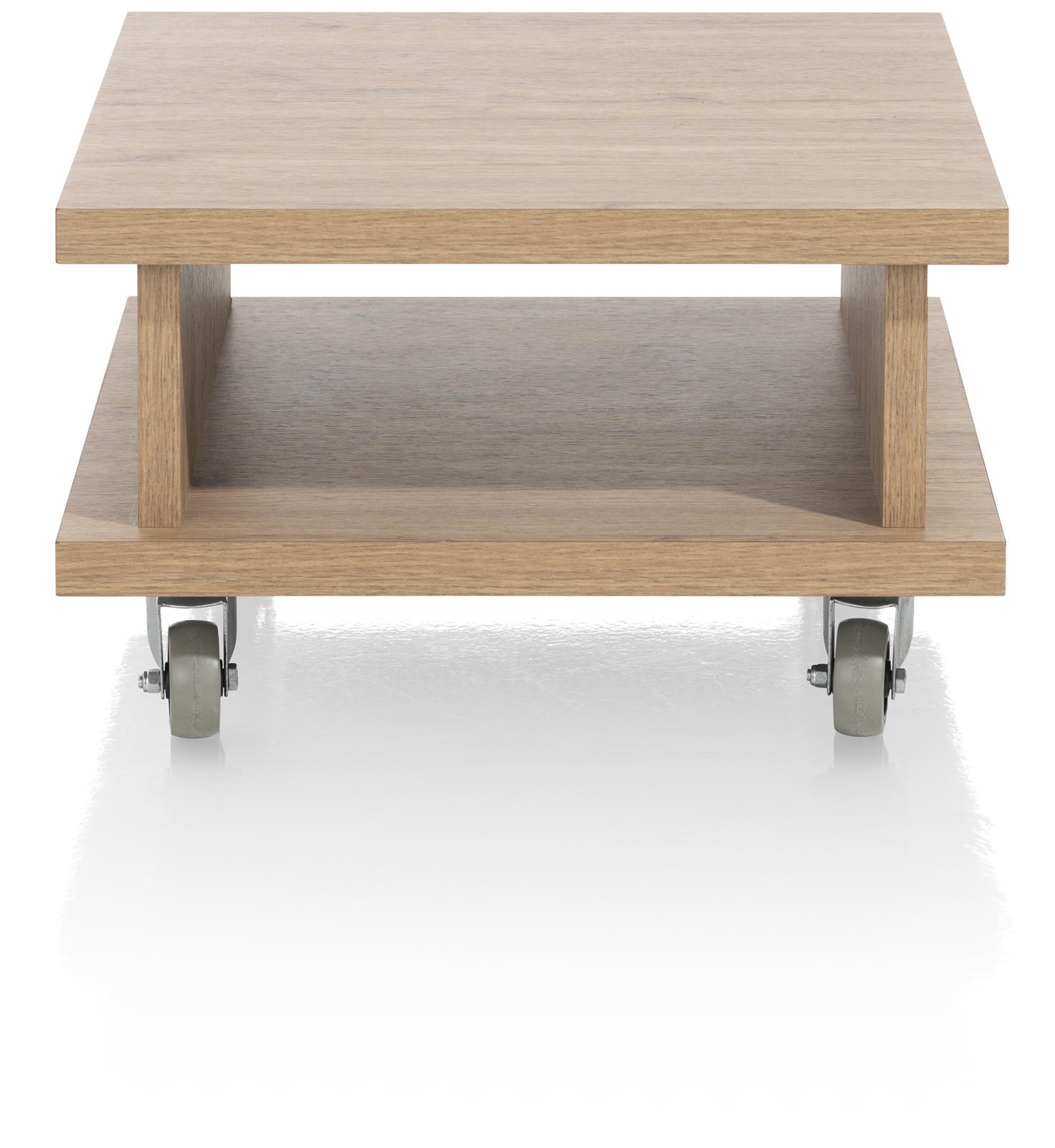 Henders & Hazel Beistelltisch DELMONTE ca. B60 H35 T60 cm in Primo Laminato oak, Holz, Beistelltisch, Rolltisch, Holztisch, Rollwagen