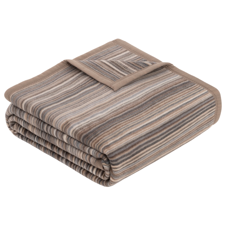 Ibena Jacquard-Decke MALANG 150x200cm in Farbe grau/braun