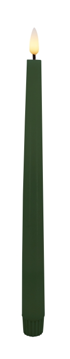 L.C. Wholesaler LED-Dinnerkerze 2er-Set WINTER ca. Ø 2,2, H 26,5cm in green smooth