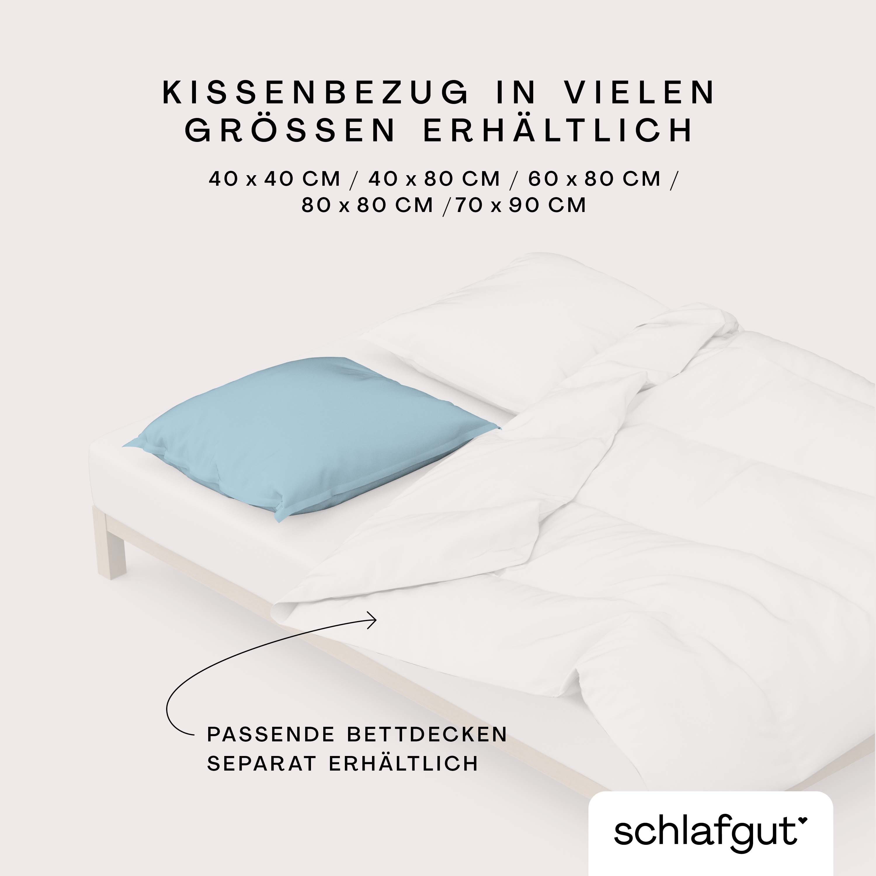Schlafgut Kissenbezug 40x80 cm KISSENBEZUG in blue light Schlafgut Kissenbezug 40x80 cm KISSENBEZUG in blue light, Bettbezug, Kissenbezug, Bettdecke, Bettlaken, Bedframe