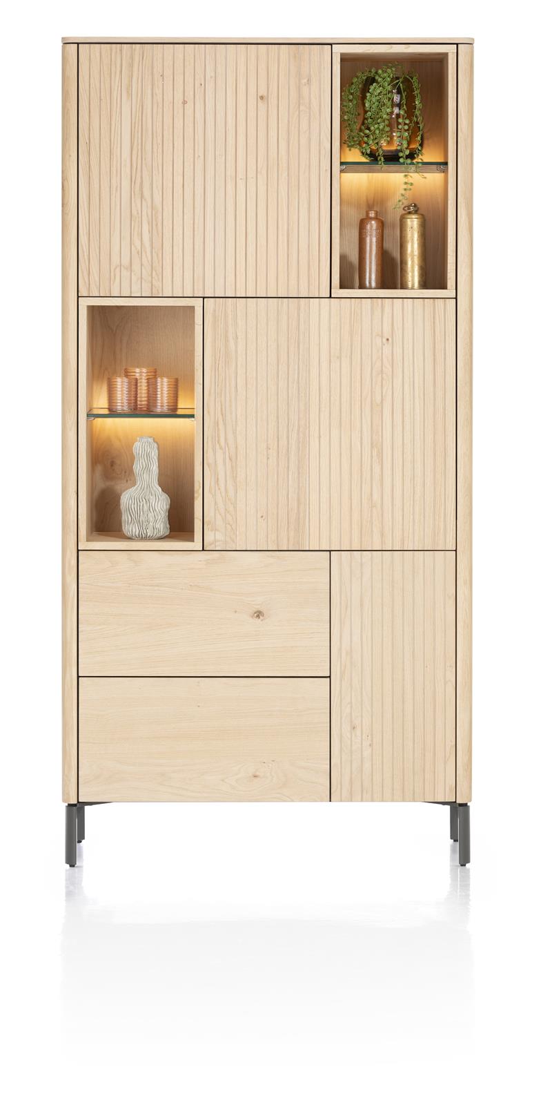 XOOON Schrank TRENTON ca. B95 H191 T42 cm in Eiche natur/Gestell graphit